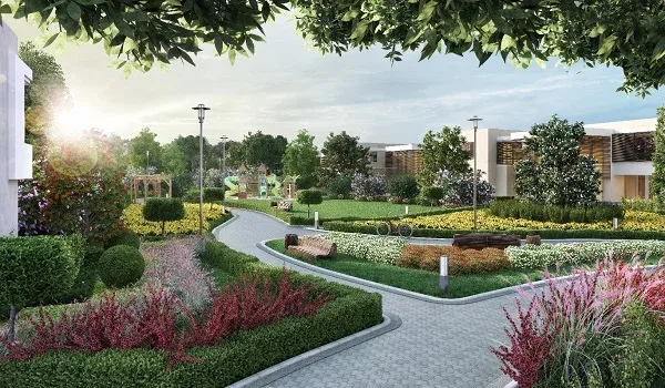 Milan at Godrej MSR City landscape and amenity spaces